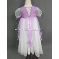 New purple cotton linen fabric princess party dress